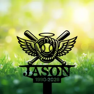 Personalized Baseball Player Memorial Garden Stake