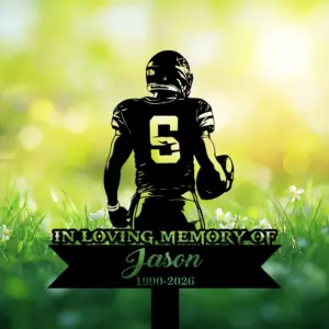 Custom Football Memorial Garden Stake
