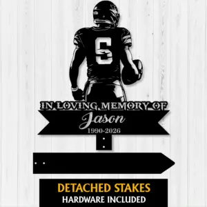 Custom Football Memorial Garden Stake