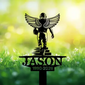 Custom American Football Memorial Garden Stake Custom American Football Memorial Garden Stake