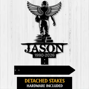 Custom American Football Memorial Garden Stake