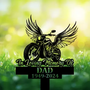Personalized Motorcycle Memorial Garden Stake