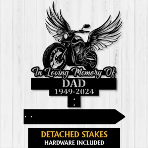 Personalized Motorcycle Memorial Garden Stake