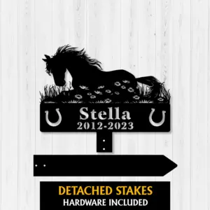 Personalized Sleeping Pony Memorial Metal Sign