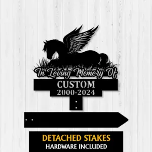 Personalized Angel Sleeping Pony Metal Sign