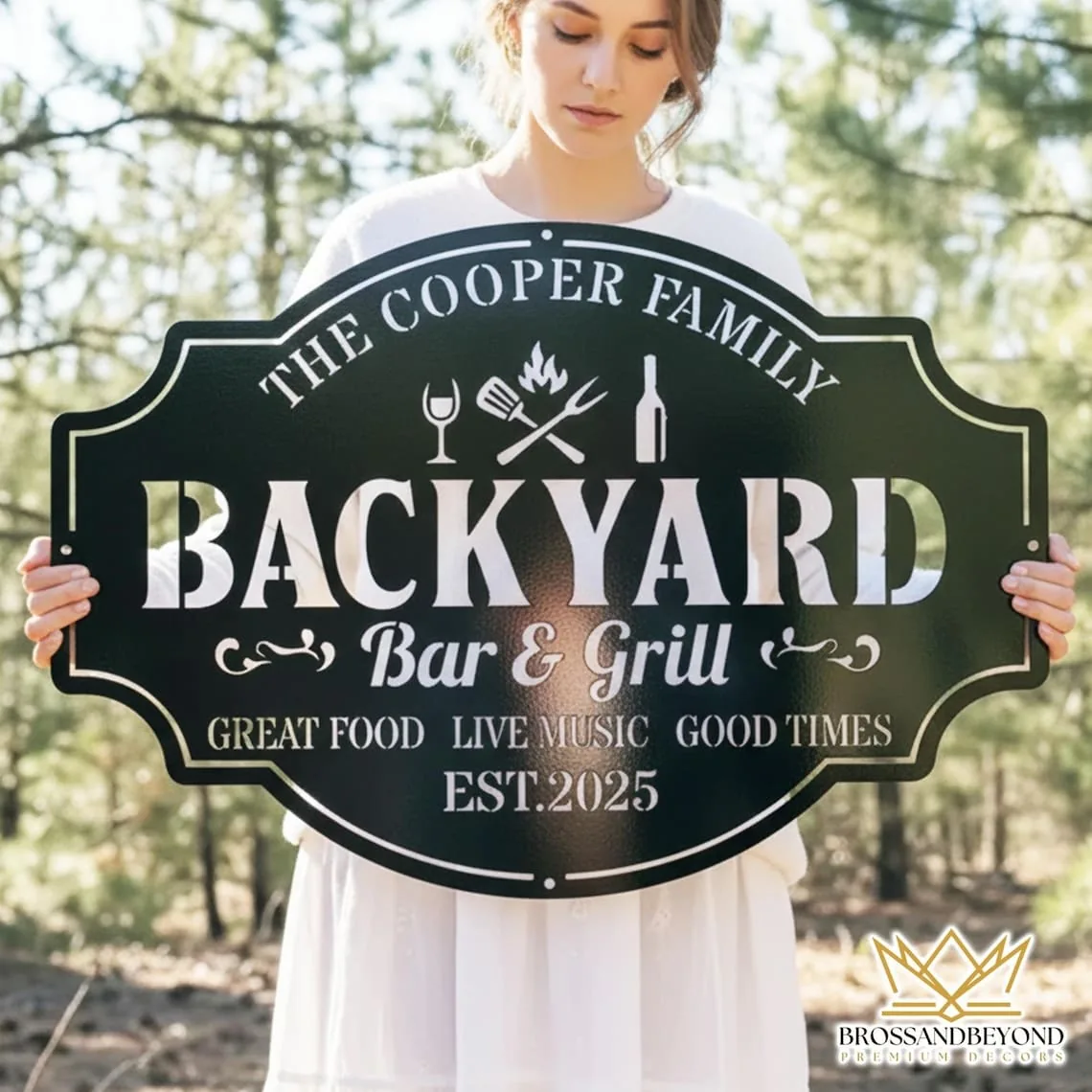personalized backyard metal signs
