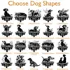 dachshund-5 Collage of 20 black silhouette dog signs showing various poses and activities with the name 'Max' and small decorative elements