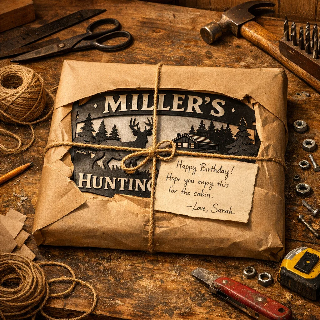 Personalized Hunting Lodge Decor 4 personalized hunting lodge decor custom sign gift on workbench