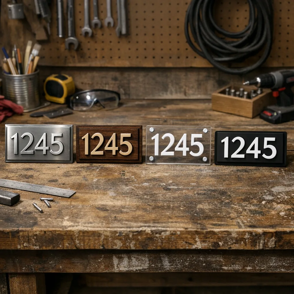 Personalized Metal Address Plaque Guide 3 Material comparison for a personalized metal address plaque