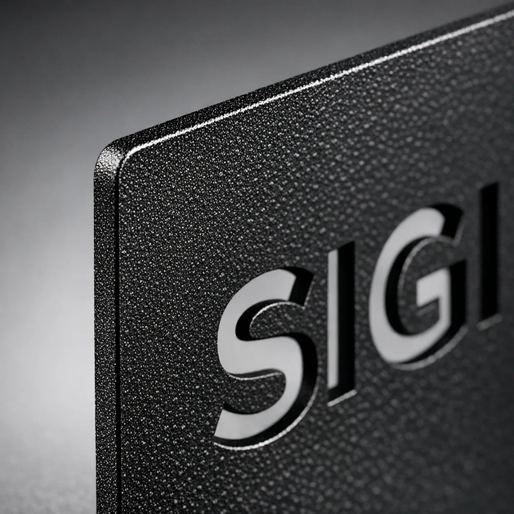 Close-up of powder-coated metal retirement sign with crisp laser-cut lettering