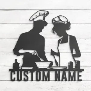 Personalized Chef Couple Address Sign