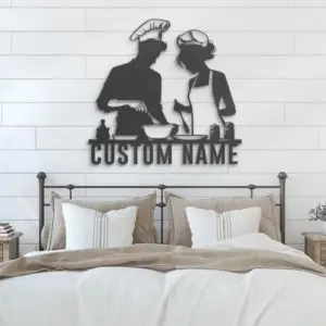Personalized Chef Couple Address Sign