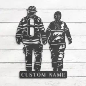 Personalized Firefighter Couple Address Sign Personalized Firefighter Couple Address Sign