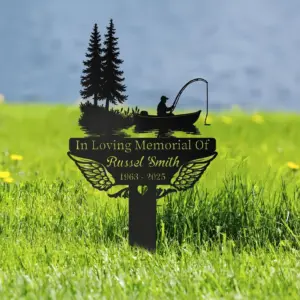 Personalized Fishing Memorial Garden Stake