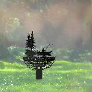 Personalized Fishing Memorial Garden Stake