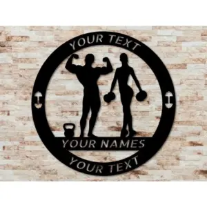 Personalized Fitness Couple Address Sign Personalized Fitness Couple Address Sign