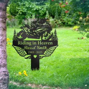Personalized Riding in Heaven Memorial Sign