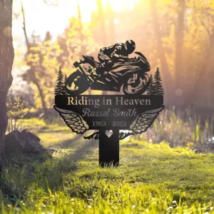 Personalized Riding in Heaven Memorial Sign