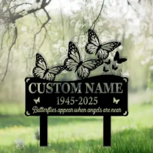 Custom Butterflies Memorial Garden Stake Custom Butterflies Memorial Garden Stake