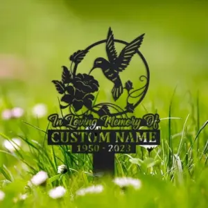 Personalized Hummingbird Memorial Garden Stake Personalized Hummingbird Memorial Garden Stake