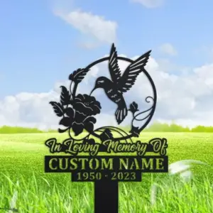 Personalized Hummingbird Memorial Garden Stake