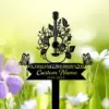 Black silhouette memorial sign with a floral acoustic guitar and butterflies over banner reading "In Loving Memory" and placeholder "Custom Name 1955-2023" against soft green floral background
