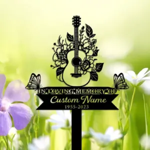 Personalized Acoustic Guitar Memorial Sign
