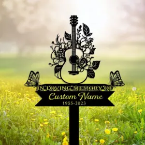 Personalized Acoustic Guitar Memorial Sign