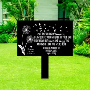 Personalized Dandelion Memorial Garden Stake