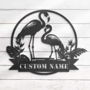 Personalized Flamingo Couple Address Sign Personalized Flamingo Couple Address Sign