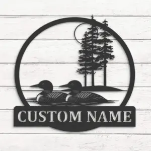 Personalized Pacific Loon Couple Address Sign