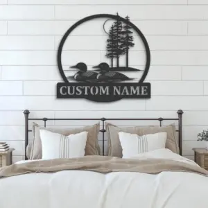 Personalized Pacific Loon Couple Address Sign