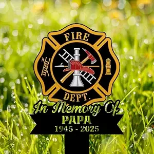 Personalized Firefighter Memorial Stake