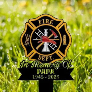 Personalized Firefighter Memorial Stake