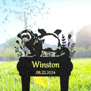 Personalized Ferret Memorial Metal Sign
