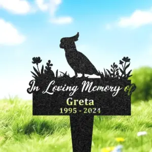 Personalized Cockatoo Memorial Stake