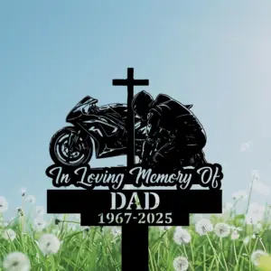 Personalized Sportbike Memorial Cross Stake