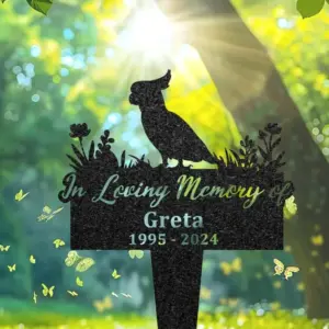 Personalized Cockatoo Memorial Stake