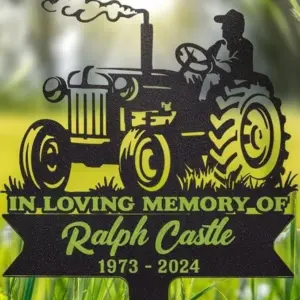 Personalized Farmer Memorial Grave Marker