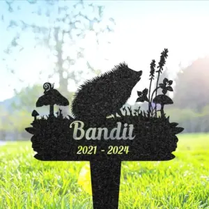 Personalized Hedgehog Memorial Stake