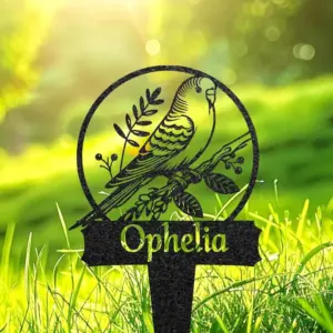 Personalized Budgie Memorial Metal Sign Personalized Budgie Memorial Metal Sign