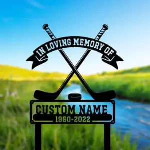 Personalized Hockey Player Memorial Sign