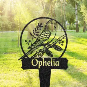 Personalized Budgie Memorial Metal Sign
