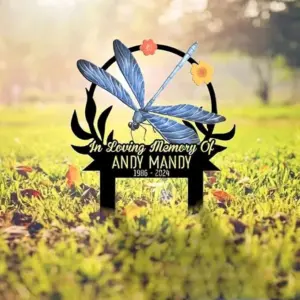 Personalized Dragonfly Memorial Garden Stake