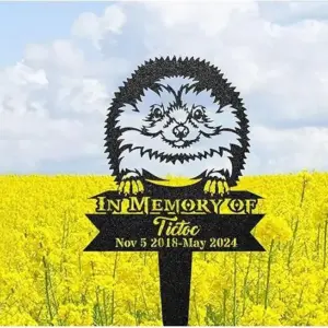 Personalized Hedgehog Memorial Garden Stake