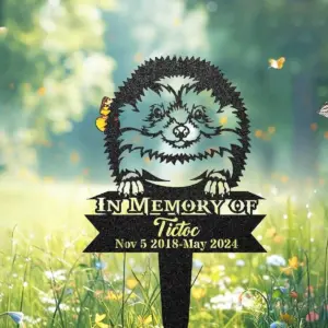 Personalized Hedgehog Memorial Garden Stake