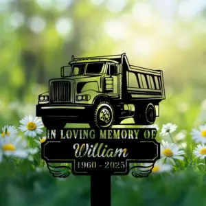 Personalized Dump Truck Driver Memorial Sign