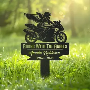 Personalized Female Biker Memorial Sign