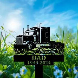 Personalized Semi Truck Memorial Sign
