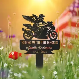 Personalized Female Biker Memorial Sign